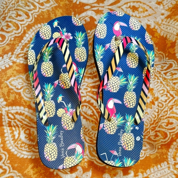 Vera Bradley Shoes - Very Bradley flip flops pineapple 🍍 7-8